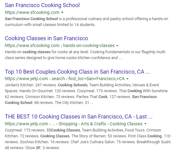 SEO for Local Cooking Classes