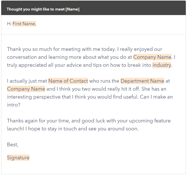 Example Meeting Followup Email Template