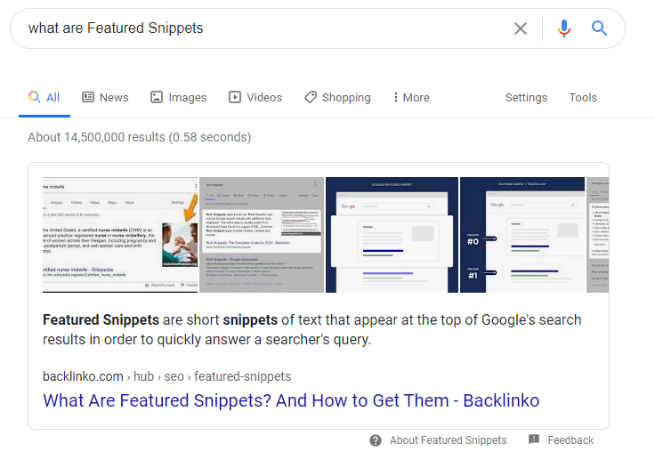Zero-Click - Featured Snippets Example