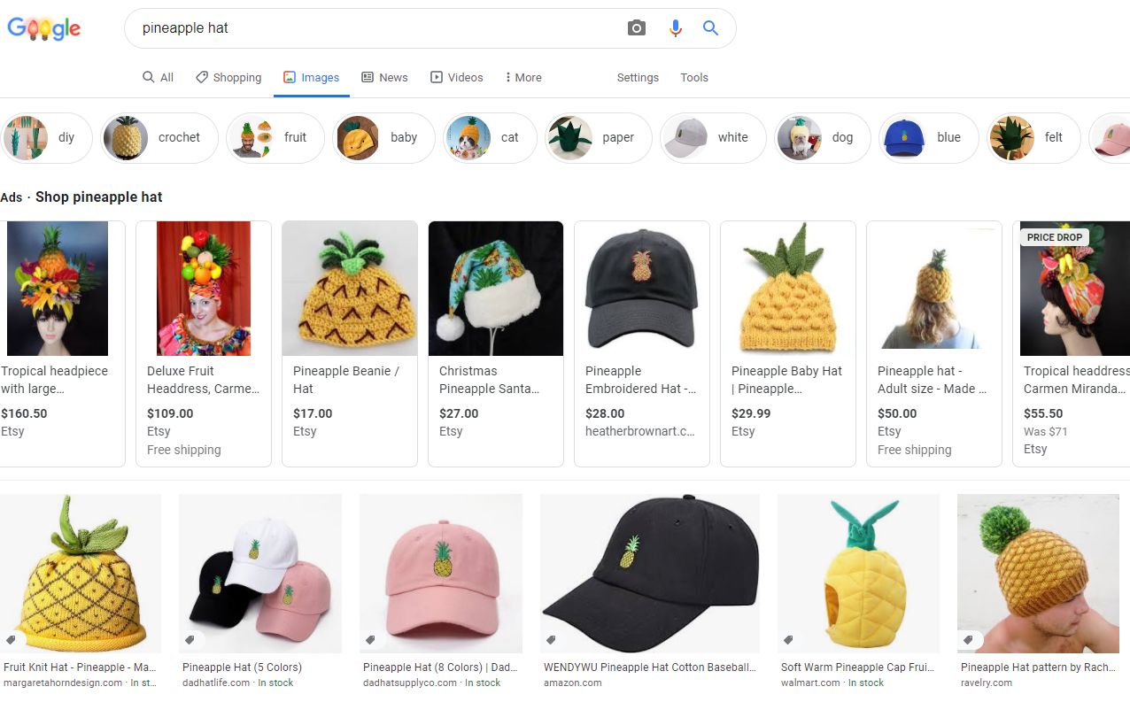 Image SEO - Pineapple Hat Example