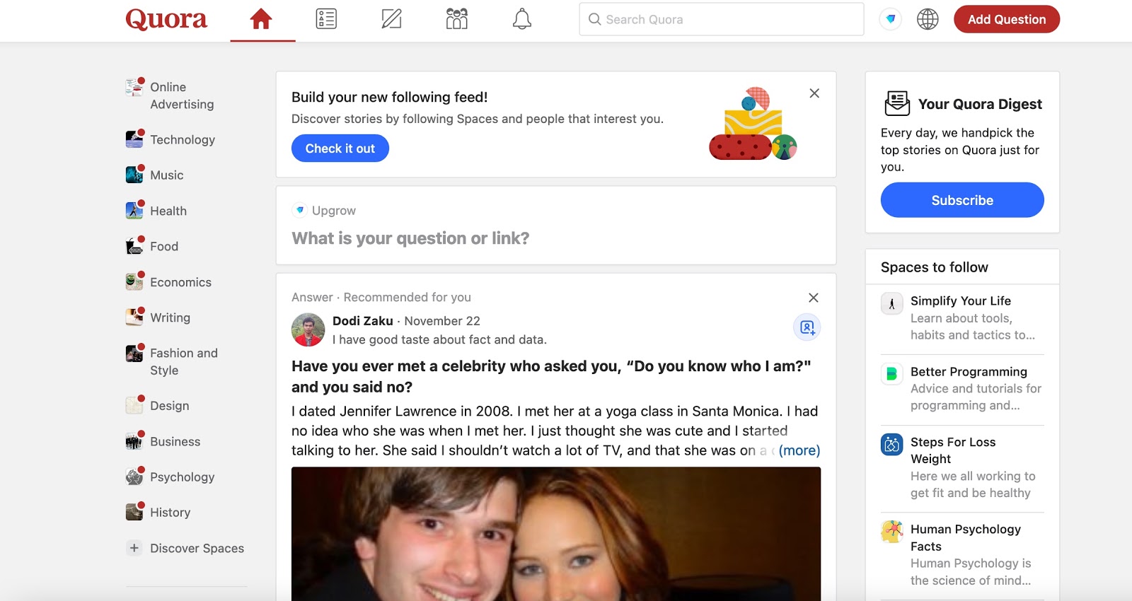 Quora - Cooking Class Marketing