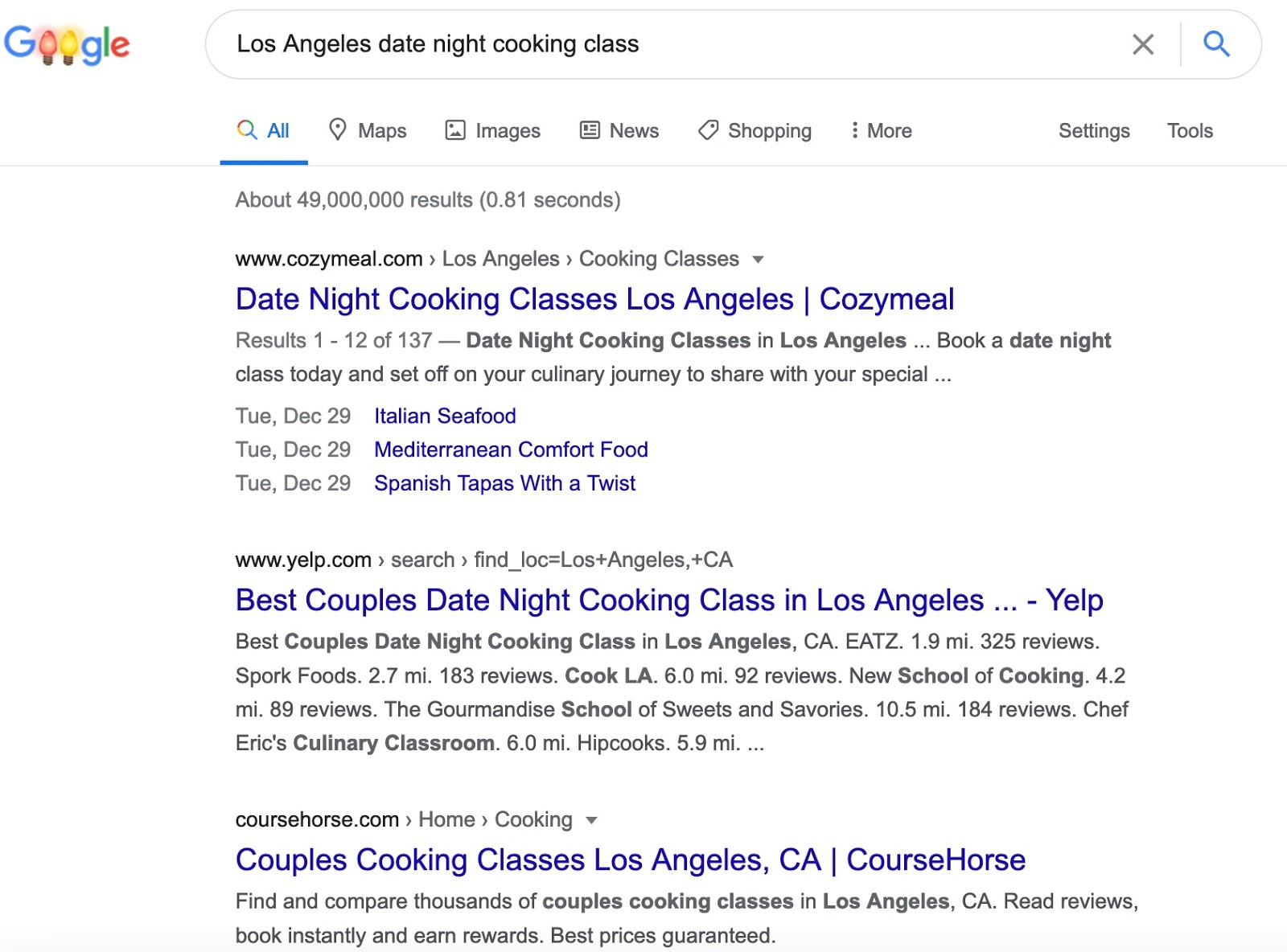 Los Angeles Cooking Class