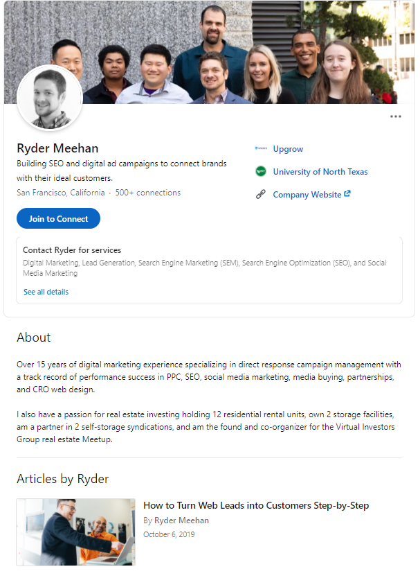 LinkedIn Profile Example