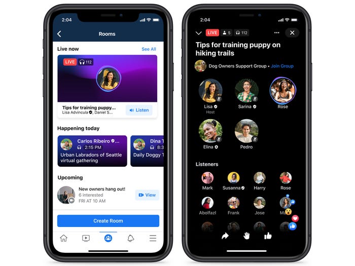 facebook live audio rooms audio tool