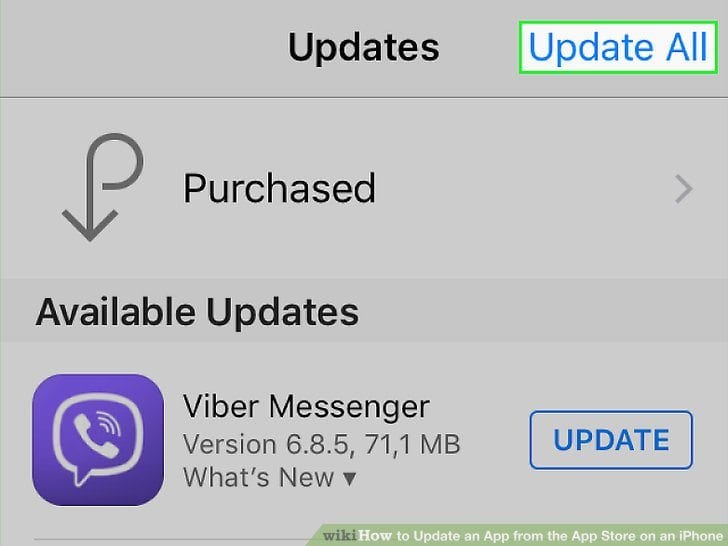 Wikihow: How to Update an App from the App Store on an iPhone