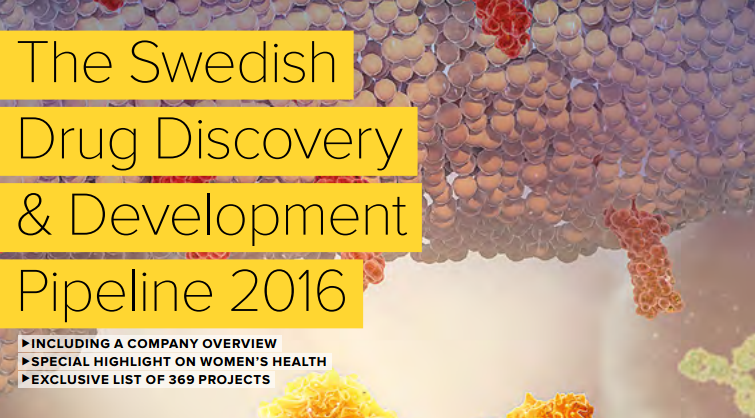 Picture showing the front page of the Swedish Drug Discovery & Development Pileline 2016