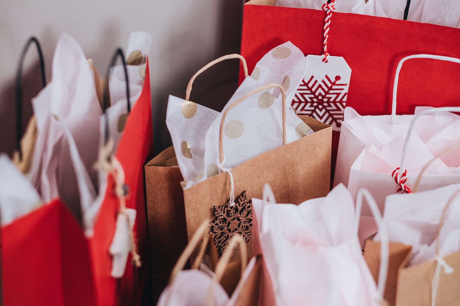 Holiday Presents in gift bags