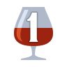 wine icon with number 1 inside