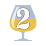 wine icon with number 2 inside