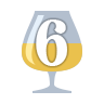 wine icon with number 6 inside