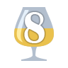 wine icon with number 8 inside