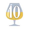 wine icon with number 10 inside