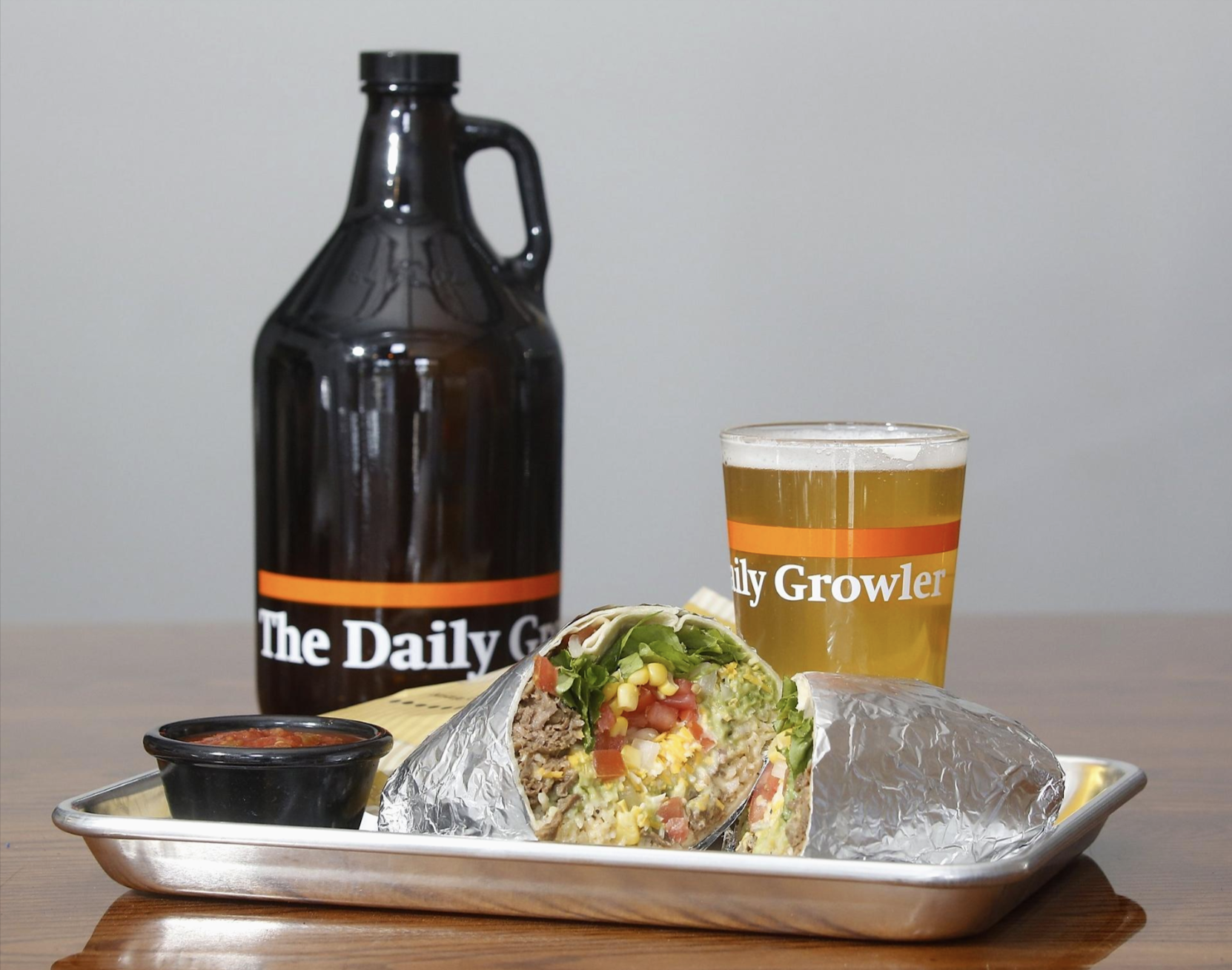 beer & wrap from the Daily Growler