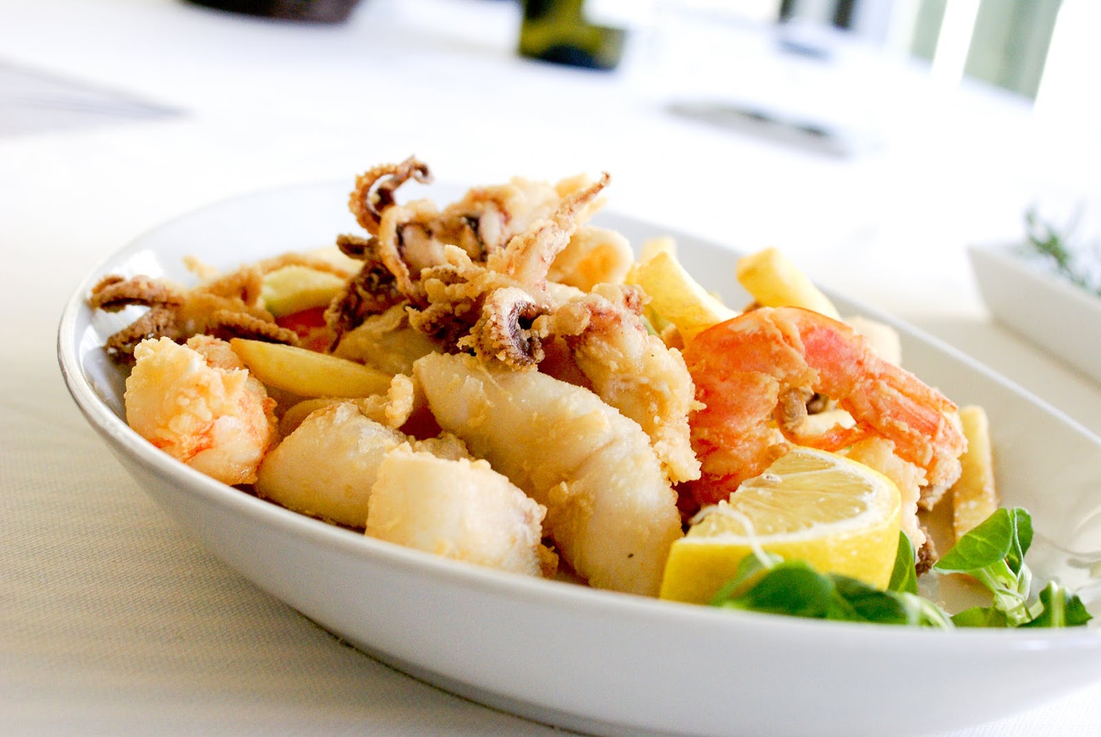 seafood dish with calamari and shrimp from Captain's Point