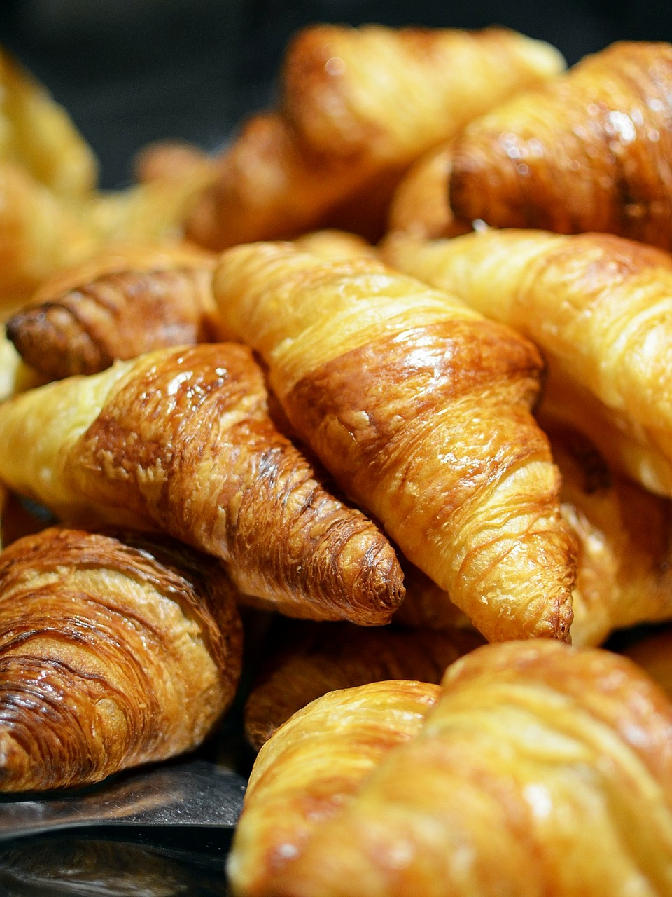 close-up of delicious looking croissants