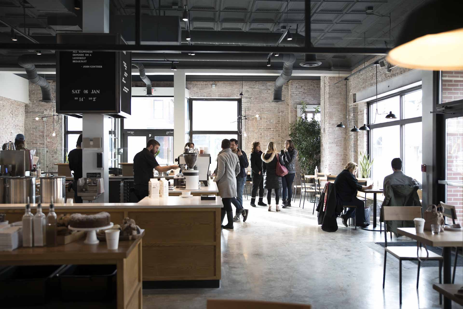 sleek interior of Fox in the Snow Cafe