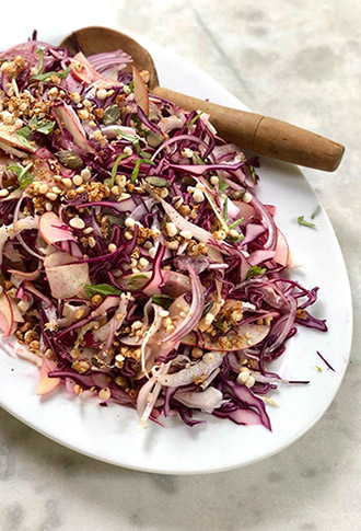 Red Cabbage Salad with Crispy Granola