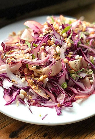 Red Cabbage Salad with Crispy Granola