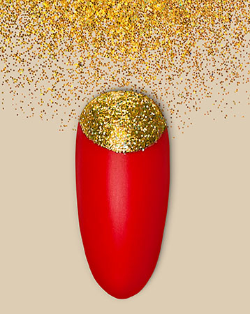 Red Gold Glitter Nails