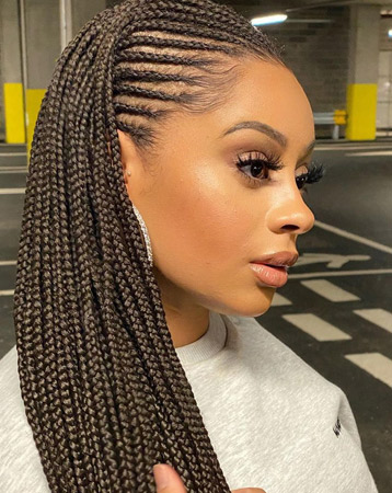 Thin cornrows