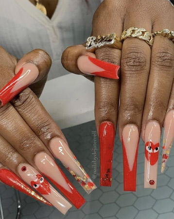Designer logo nail manicure