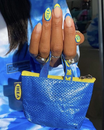 Designer logo nail manicure