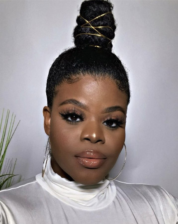 Textured topknot hairstyle
