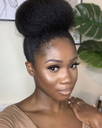 Textured topknot hairstyle