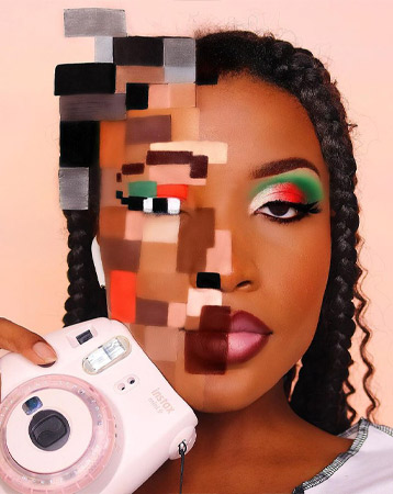 Pixelated makeup