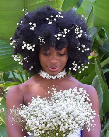 Natural wedding hair