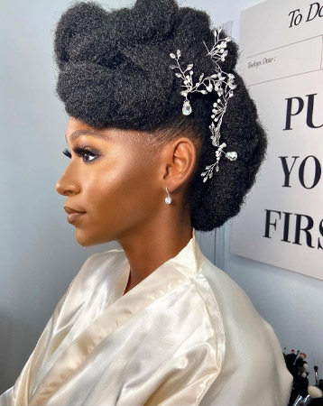Natural wedding hair