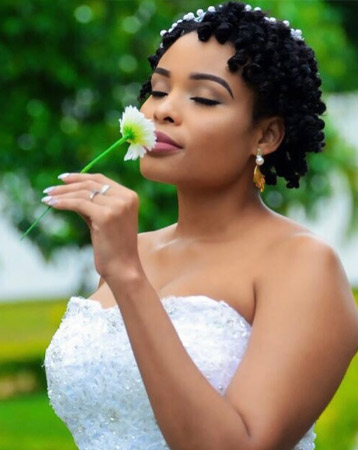 Natural wedding hair