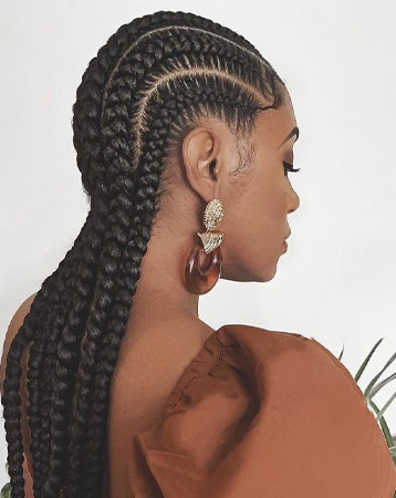 Straight back canerow hairstyle