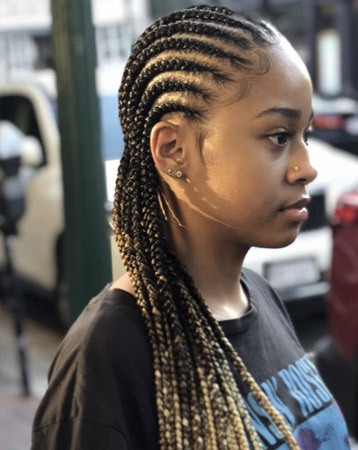 Straight back canerow hairstyle