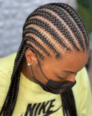 Straight back canerow hairstyle