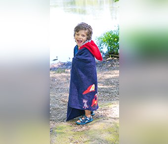 A sample of a custom hooded towel