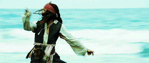 Jack Sparrow correndo desesperado