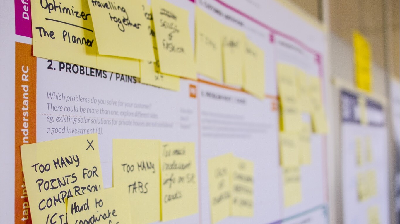 Parede com Post-its