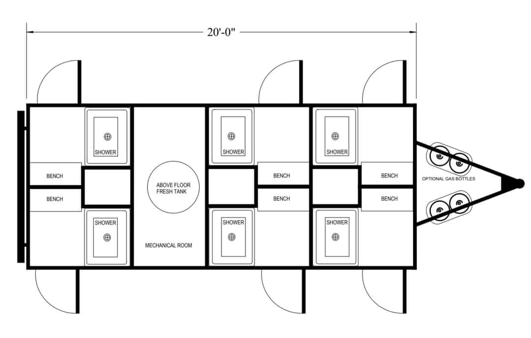 Mobile Shower Trailer 28' Mobile Kitchens & Event Support