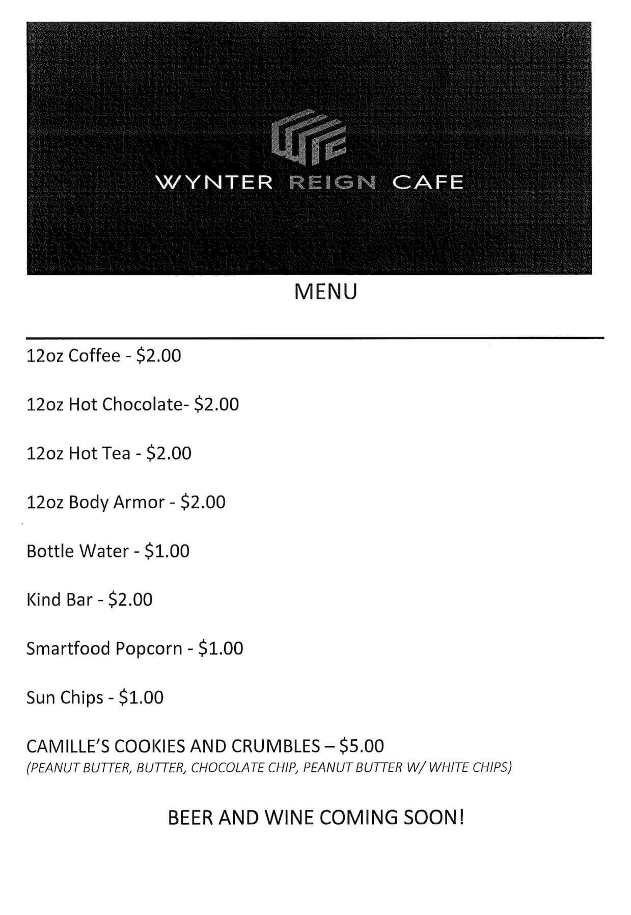 Photo of the menu. Transcribed text in the event description.