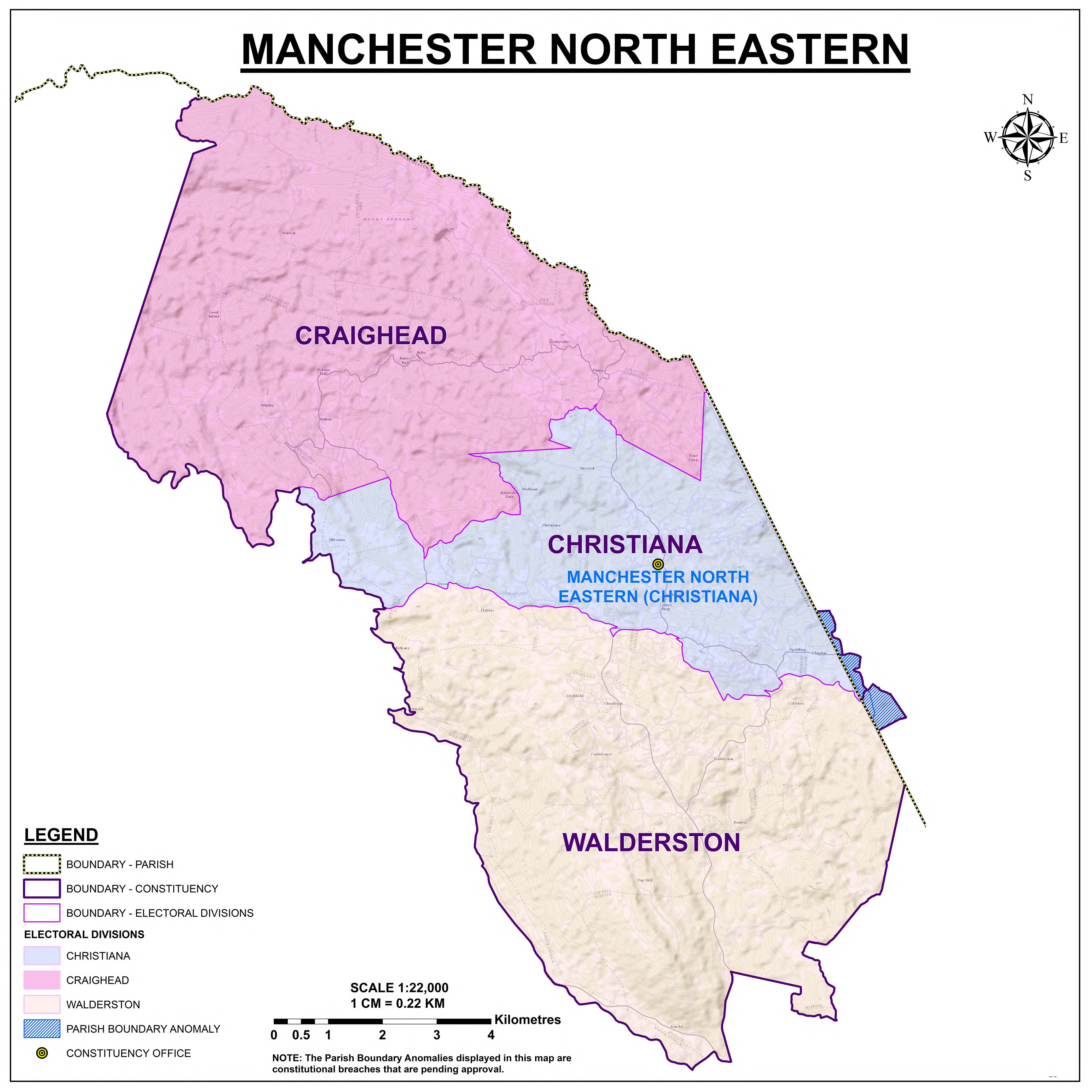 Map Of Manchester Jamaica Kingston And St.andrew Municipal Corporation