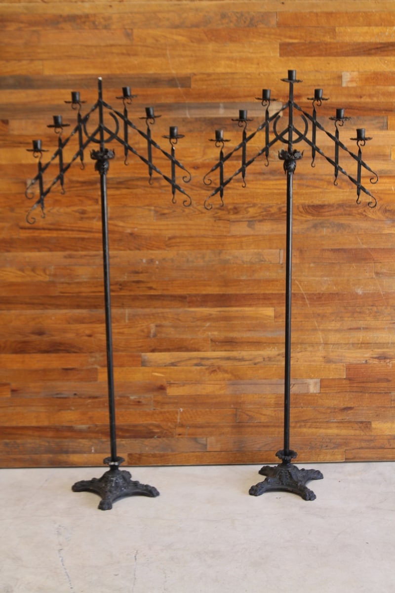 Wedding Decor Accessories Tall Black Iron Candelabras