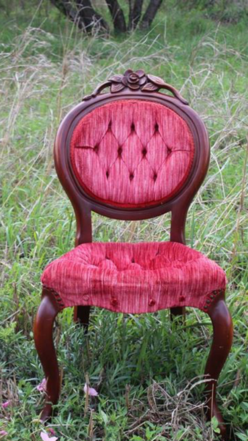Vintage Upholstered Chair Rentals Tufted Red Velvet Chair