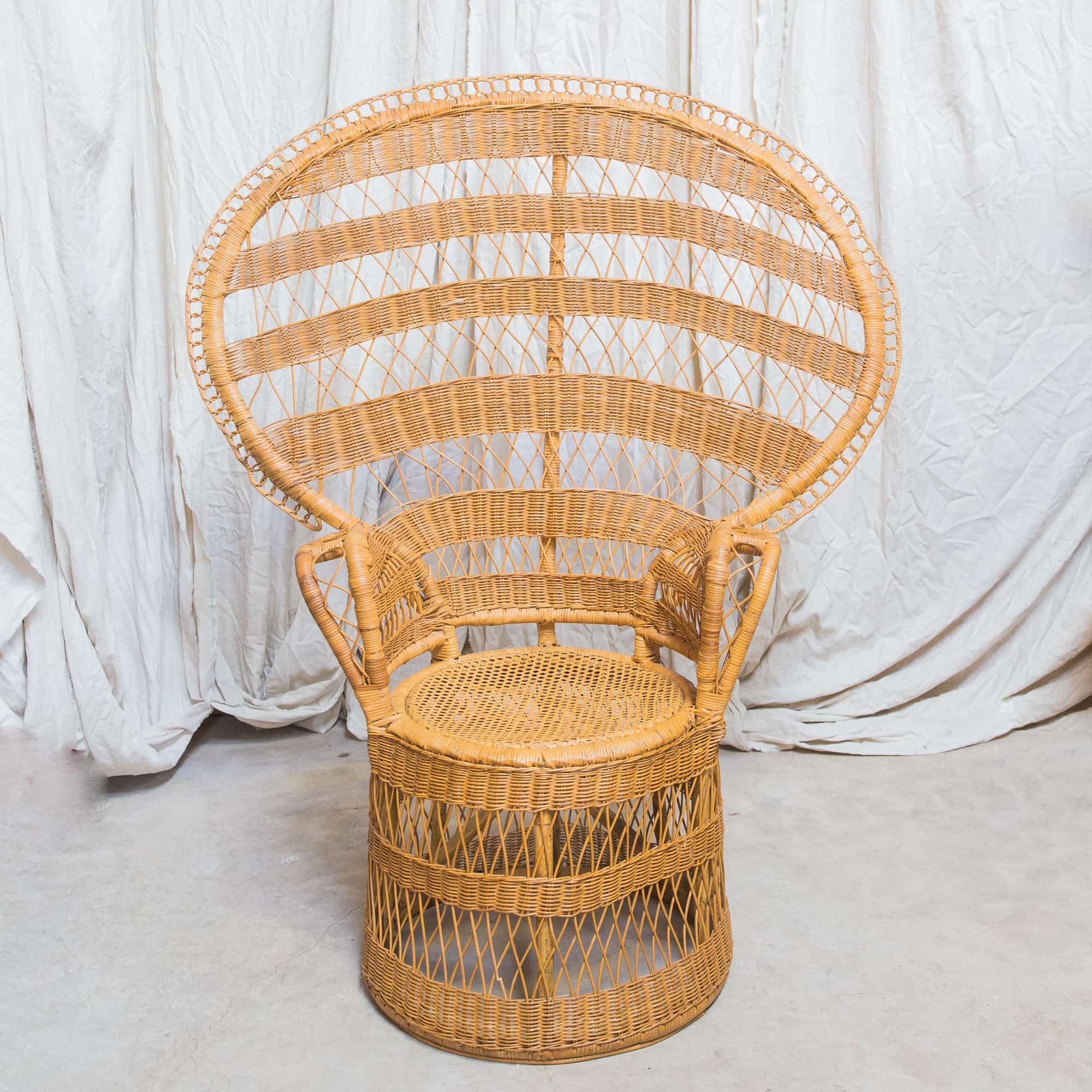 Vintage Upholstered Chair Rentals Peacock Chair