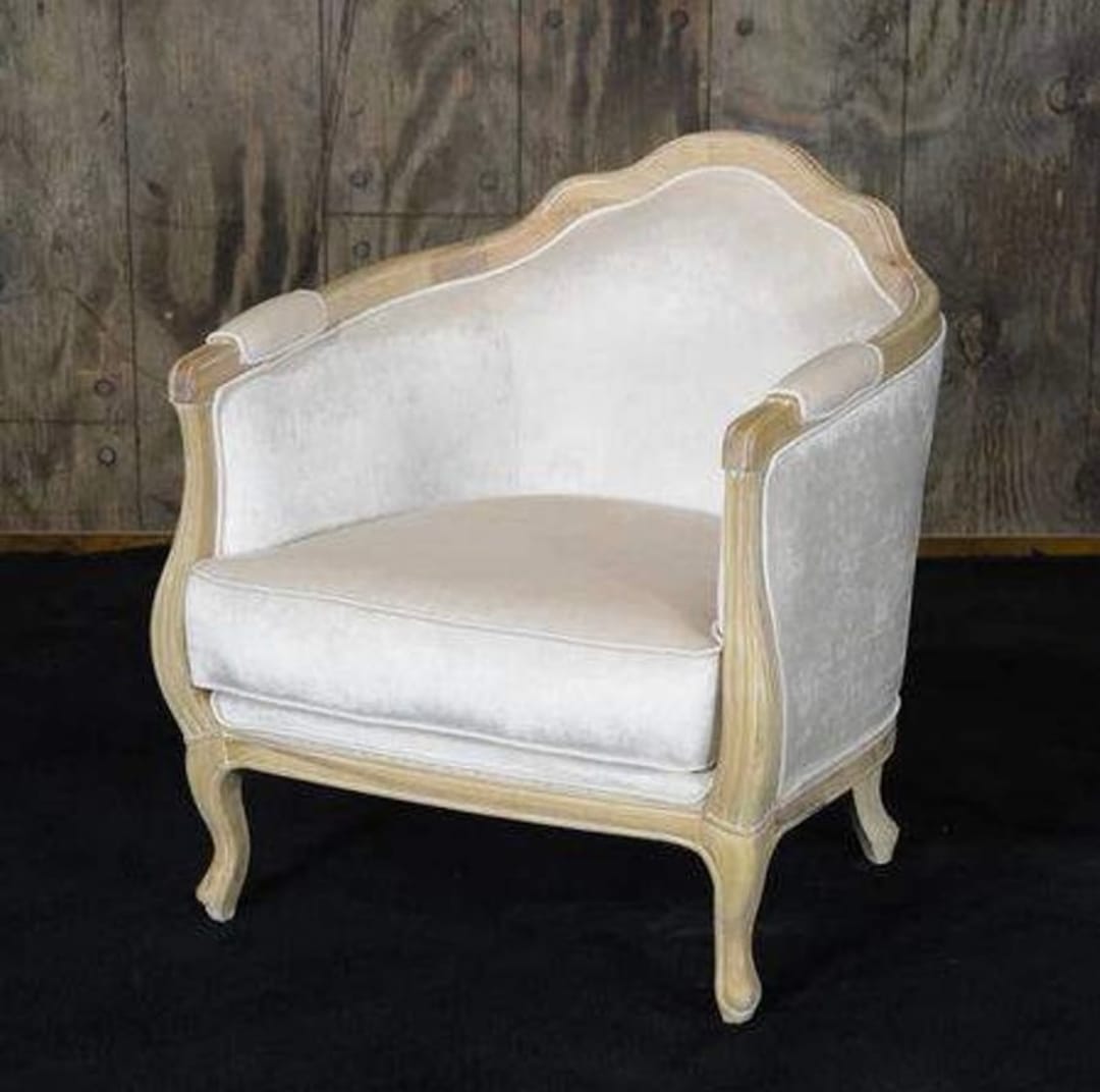 Vintage Upholstered Chair Rentals White Velvet Chairs with Light Wood