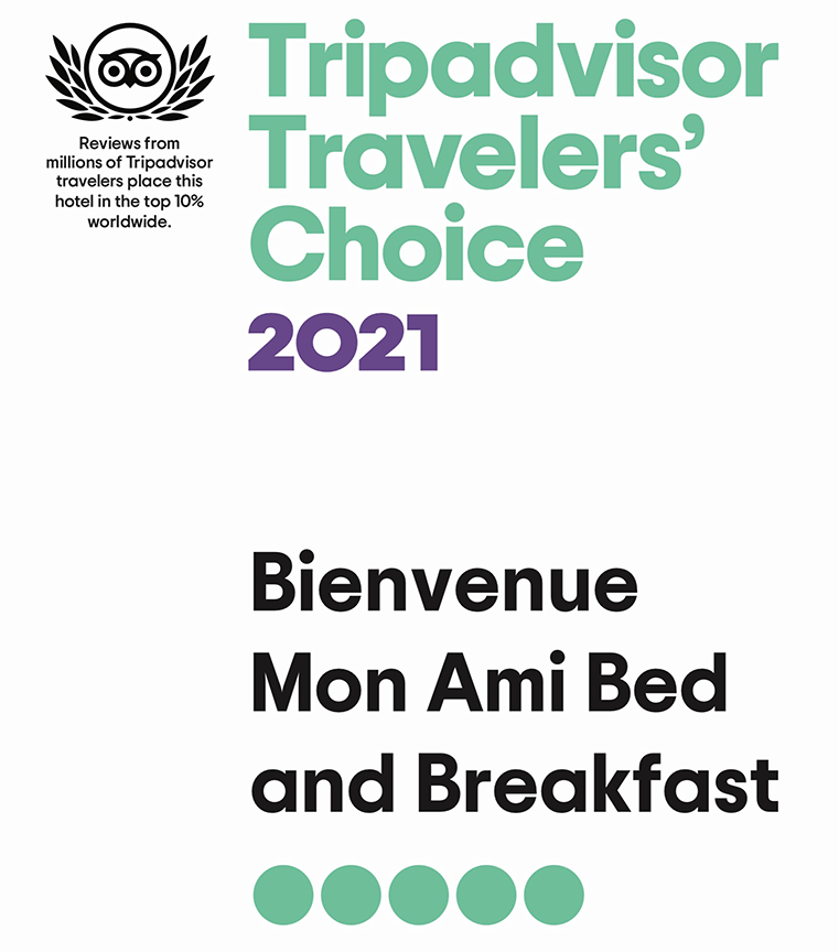 Reviews from millions of Tripadvisor travelers place this hotel in the top 10% worldwide. Tripadvisor Travelers' Choice 2021. Bienvenue Mon Ami Bed and Breakfast.