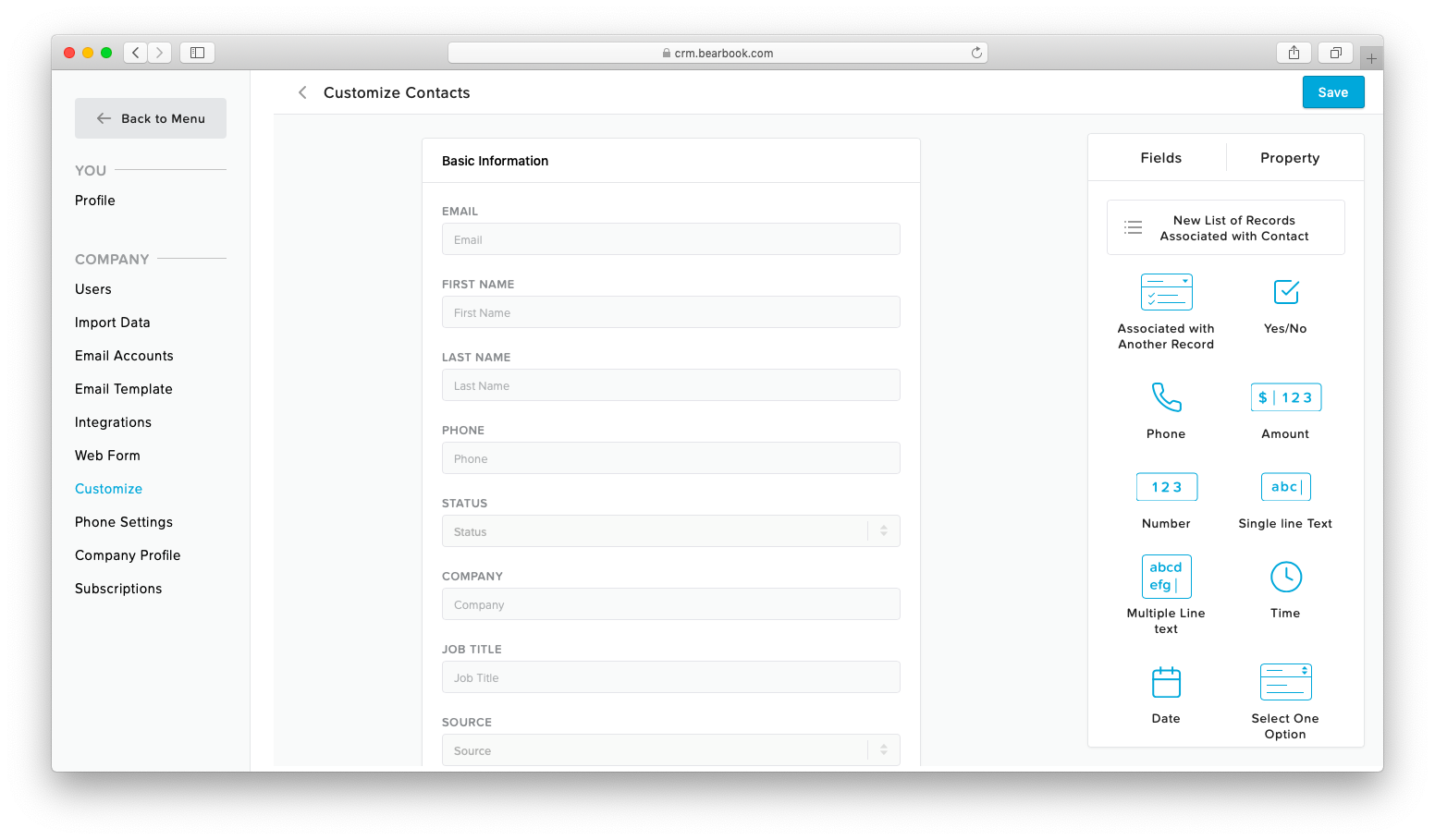 Customization Bearbook CRM