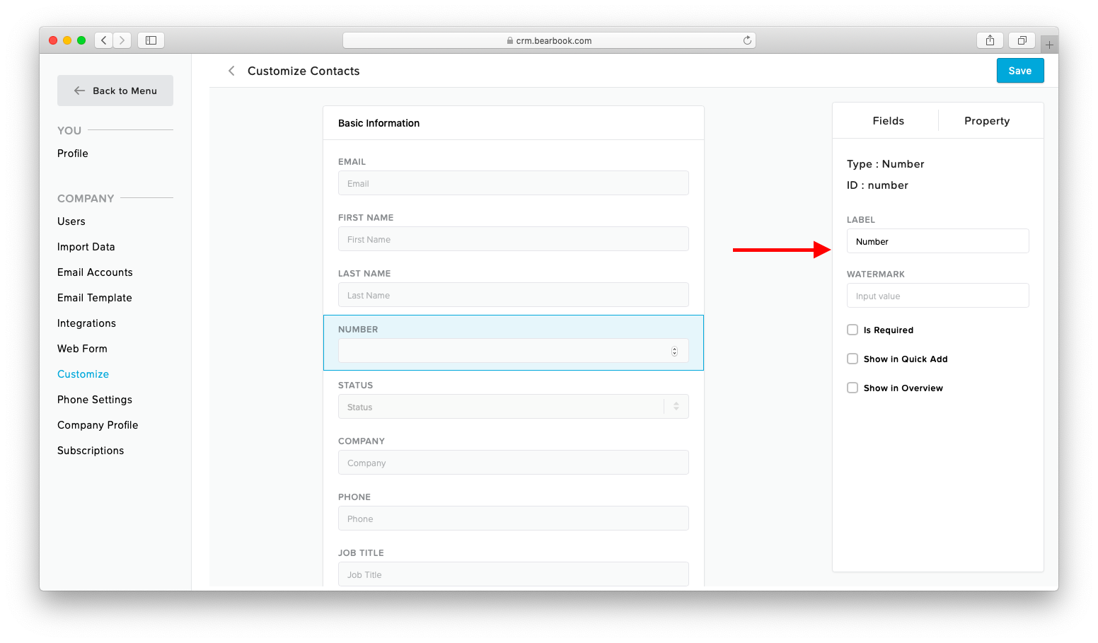 Customization Bearbook CRM