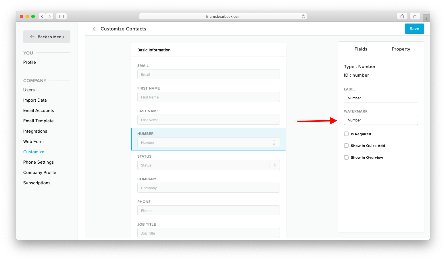 Customization Bearbook CRM