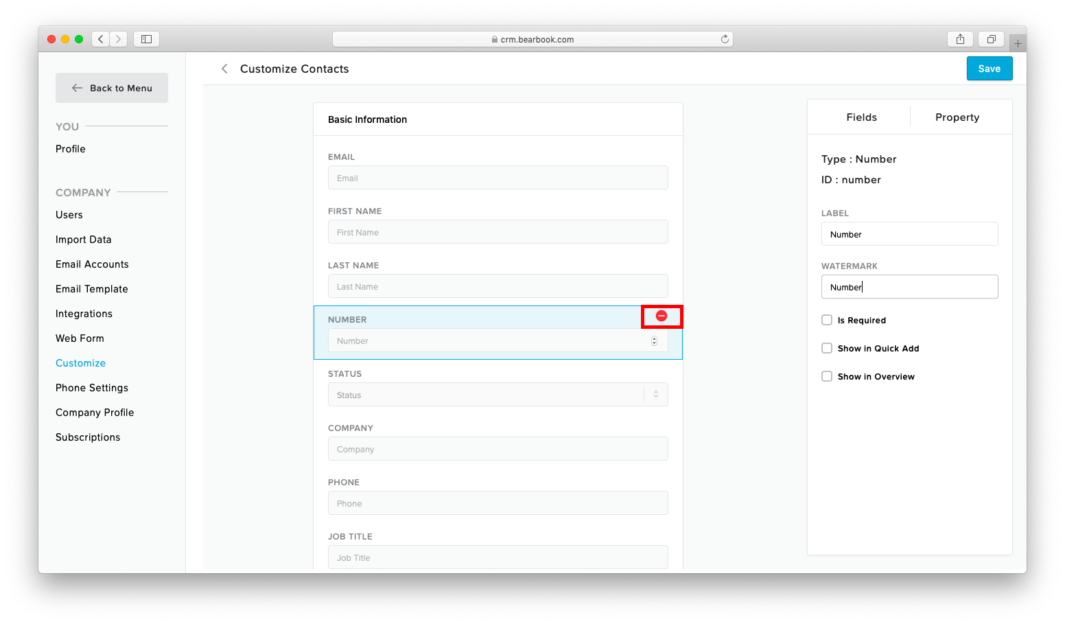 Customization Bearbook CRM